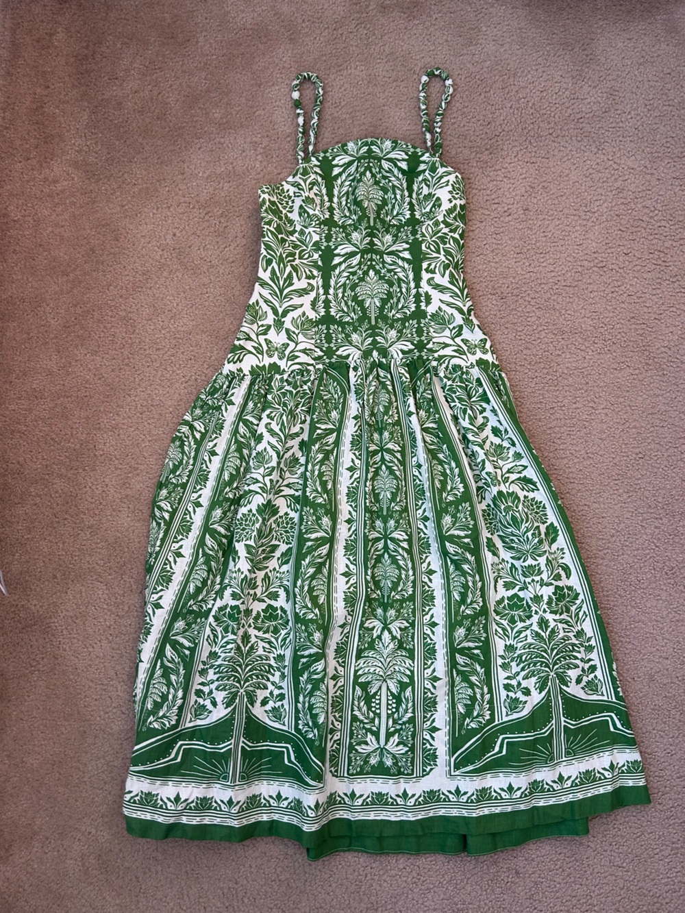 Anthropologie Delicate Tapestry Midi Green dress
